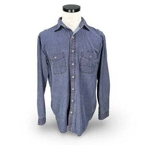 The Territory Ahead Shirt Men’s Medium Tall MT Blue Chambray Denim Button-Up